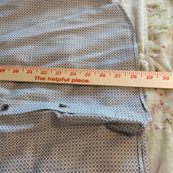 Ted Baker London Sz 4 Button Up Shirt Long Sleeve Flip Cuff Dress Shirt Pattern - Picture 9 of 9